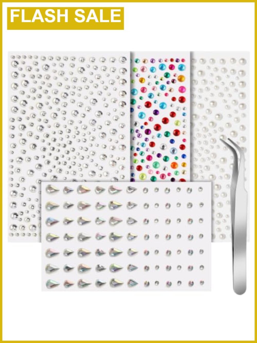 Face Gem Hair Pearl Stickers Self-Adhesive Makeup Festival Body Jewels